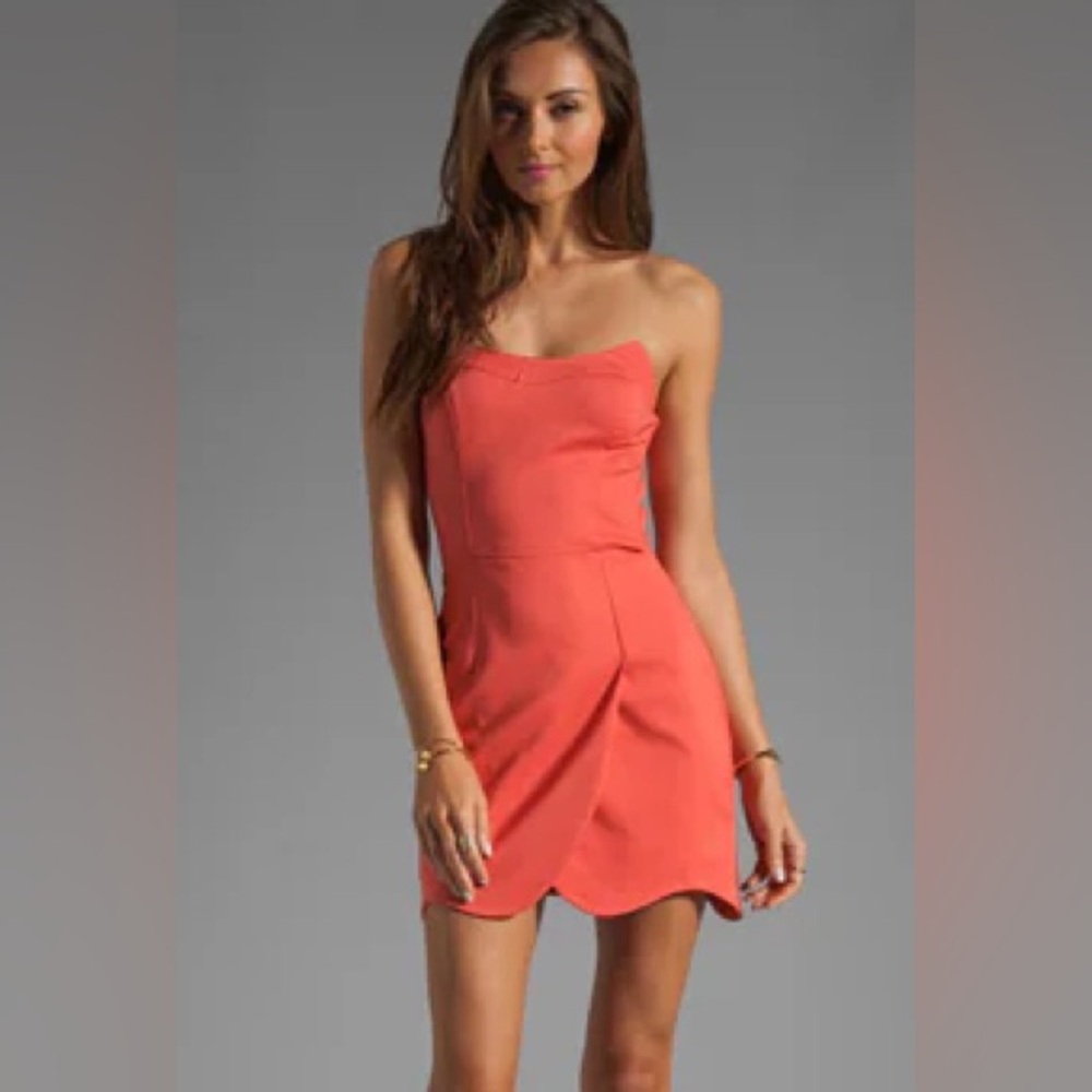 NWOT Revolve Funktional Hi-Res Curved Dress Coral S
